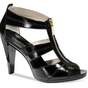 Michael Kors Berkeley TStrap Black Leather Heels